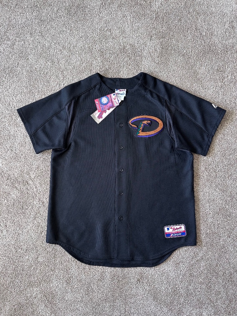 NWT Vintage 2000s Arizona Diamondbacks Majestic Authentic BP Jersey Black USA L